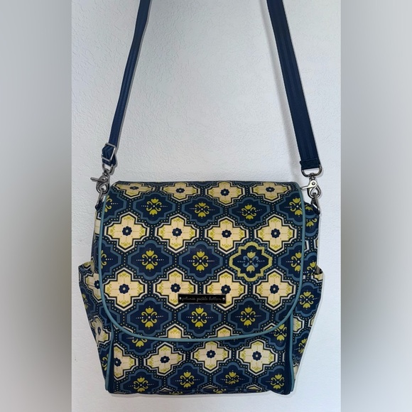 Petunia Pickle Bottom Navy and Yellow Patterned Baby Bag - Picture 3 of 5